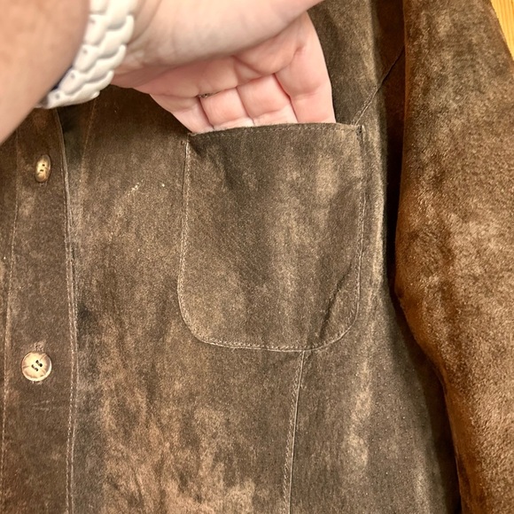 Marsh Landing Women’s Chocolate Brown Suede Leather Jacket Sz L - Picture 6 of 8